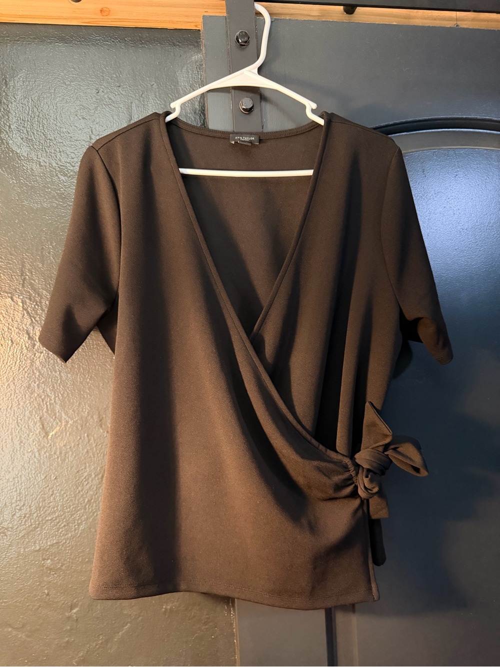 Ann Taylor Black Women's Top with V-Neck